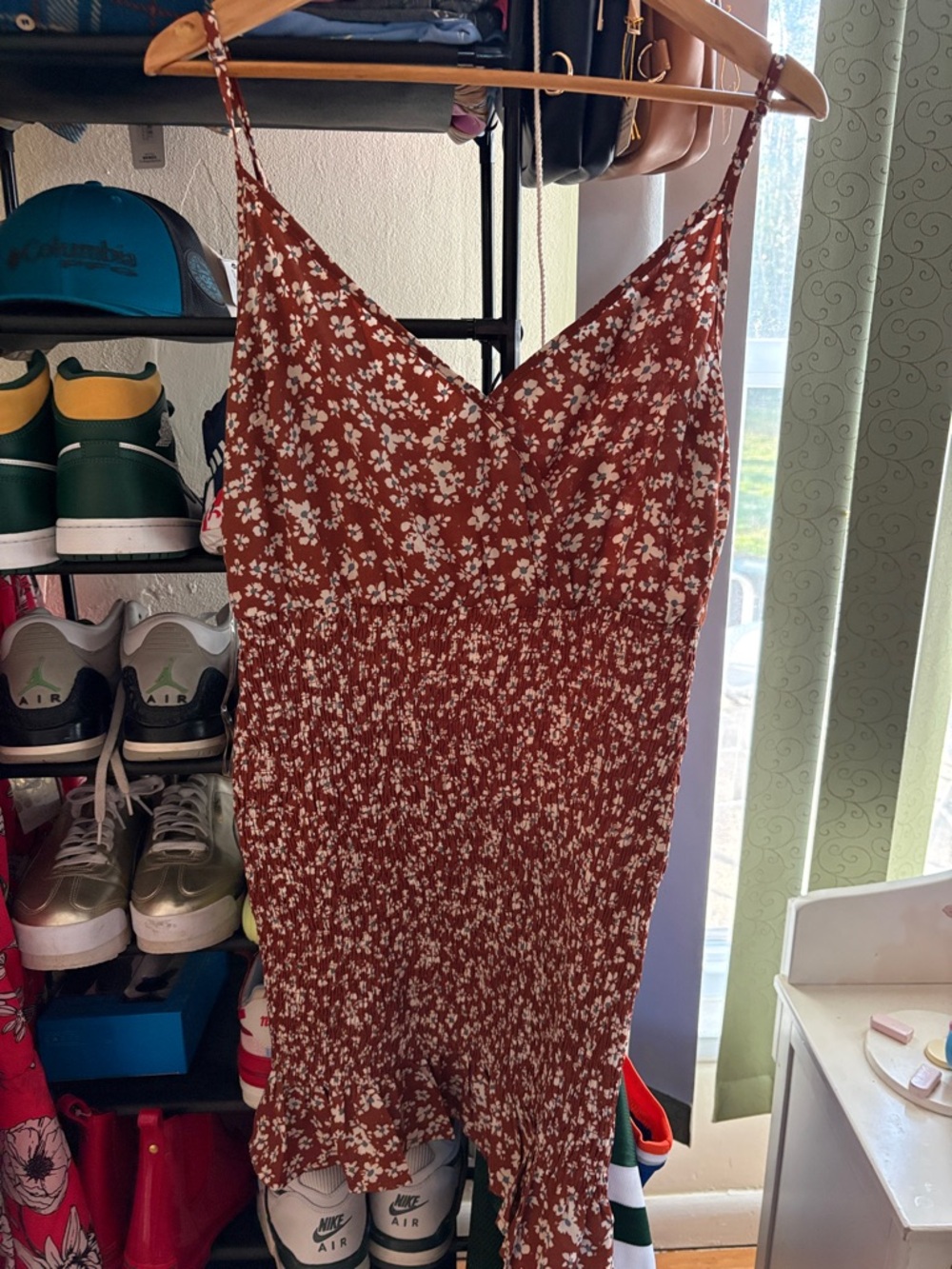 Papermoon Rust Orange Floral Slip Dress